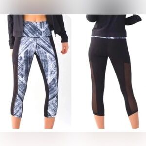 Lululemon Hot To Street Crop Legging Size 6 Black White‎ Tight Fit Yoga